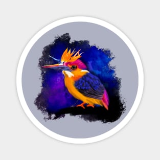 Dwarf Kingfisher + Bird of Paradise Flower Magnet